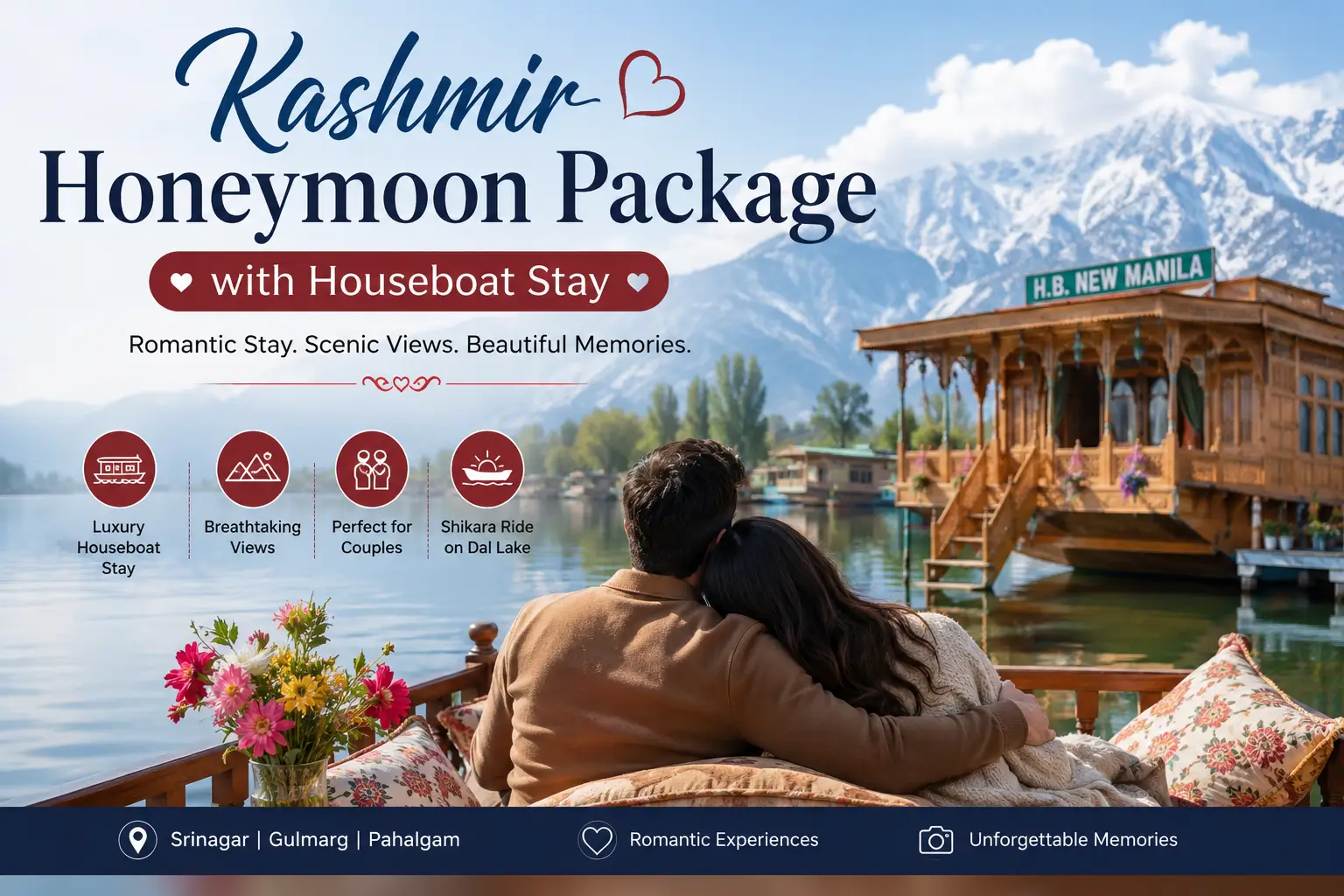 Kashmir Honeymoon Package with Houseboat Stay