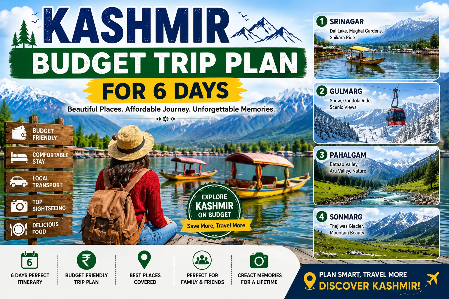 Kashmir Budget Trip Plan for 6 Days: Complete Travel Guide & Itinerary