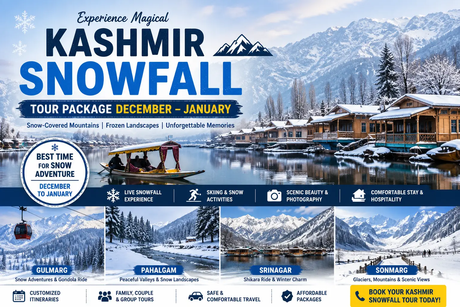 Kashmir Snowfall Tour Package December January: Complete Winter Travel Guide for Snow Lovers