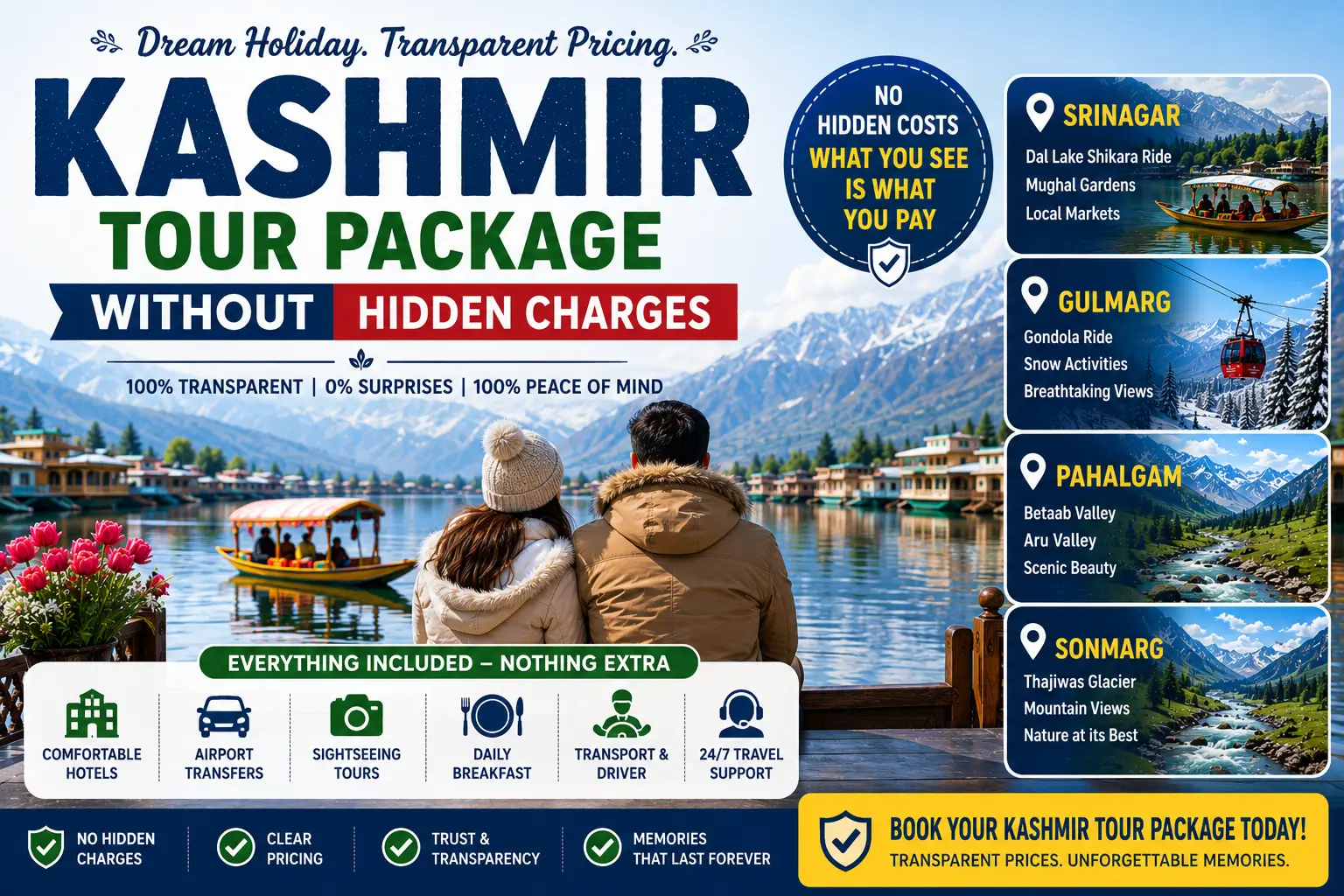 Kashmir Tour Package Without Hidden Charges: Transparent Holiday Guide