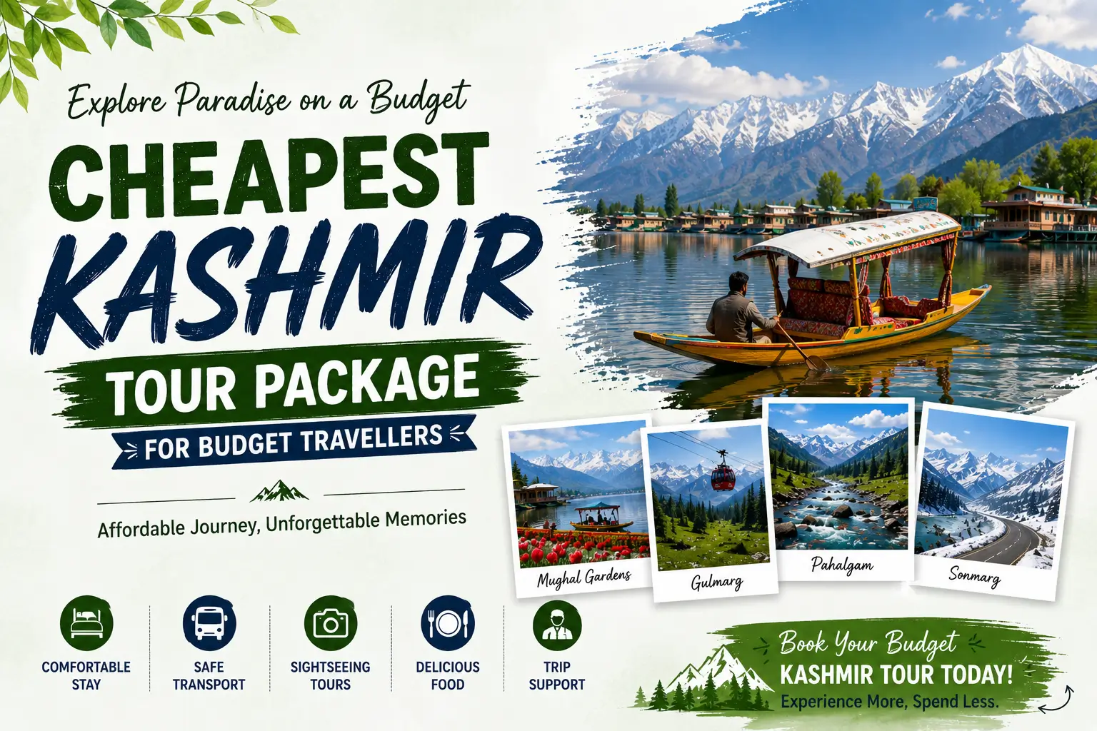 Cheapest Kashmir Tour Package for Budget Travellers: Complete Affordable Travel Guide