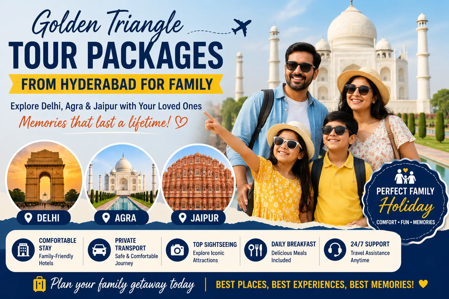 Golden Triangle Tour Packages from Hyderabad for Family: Best Places & Budget Guide